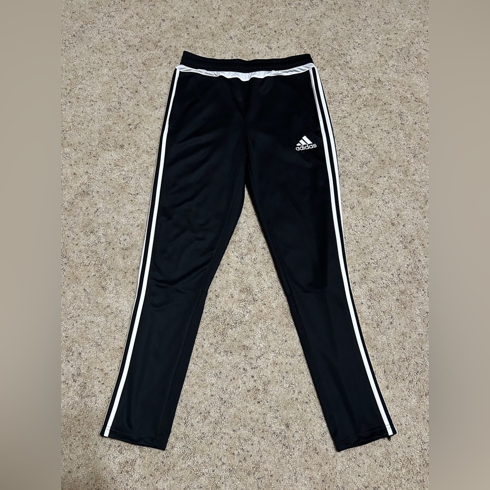 Adidas warmup pants, Girls XL (size 16), Women’s S.  Drawstring & zippered legs